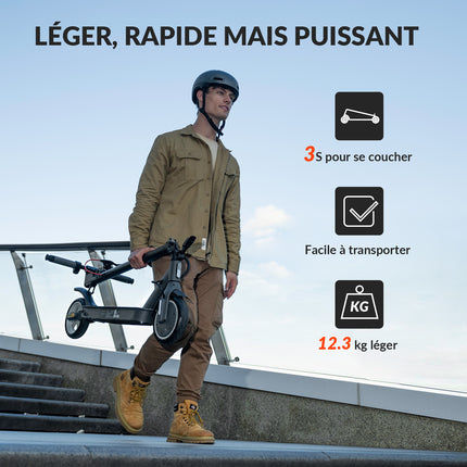 5-Wheel Foldable Adult Electric Scooter - Max Power 700W - 8.5" - 25km/h - 1-Year Warranty - 32-35km Range - 36V 7.5AH