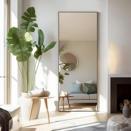 Aluminum Alloy Thin Frame Full-Length Mirror Body Mirror for Floor or Wall Hanging