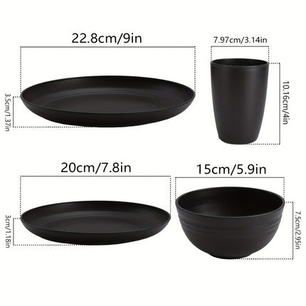 32pcs Plastic Tableware Set, Including Dinner and Side Dishes for Birthday Parties & Restaurants