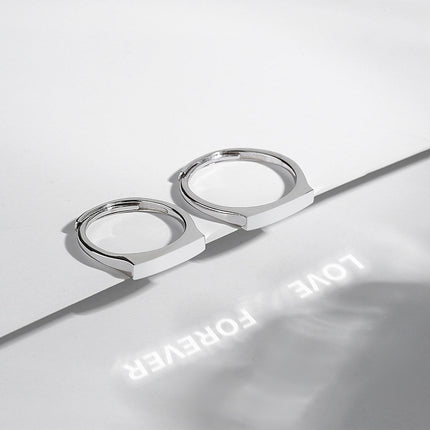 S925 Sterling Silver Projection Couple Ring
