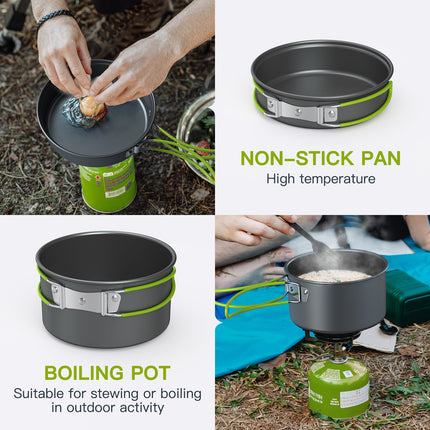 1 Set Aluminum Portable Camping Cookware