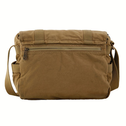 Camping Canvas Satchel Messenger Bag, Vintage Style Casual Travel Crossbody Bag