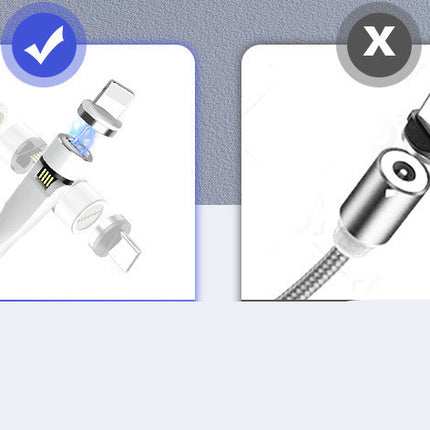 Three In One Data Cable 540 Degree Rotation Spherical Magnetic Charging