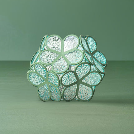 Deco Metallic Green Lampshade - Vintage-Inspired, Matte Finish, Plastic & Metal Construction