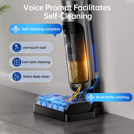 Vacuum Cleaner, Lightweight Cordless Floor Washer With Voice Assistance, LED Screen