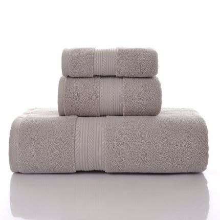 Household Soft Absorbent Solid-Colored Pure Cotton Towel Set Of Three