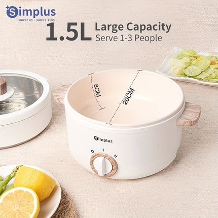 Simplus 1pc Multifunctional Large-Capacity Electric Cooker, Steaming And Boiling, Stainless Steel Steamer,
