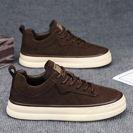 Men'S Low-Top Sneakers - / Brown Lace-Up Shoes, Minimalist Everyday & Formal Shoes for Gym