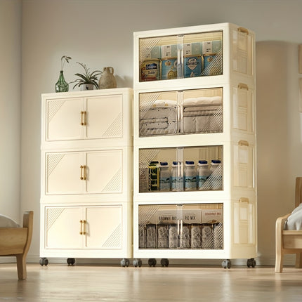 1pc40.01cm multi-layer multifunctional folding storage cabinet, with huge storage space