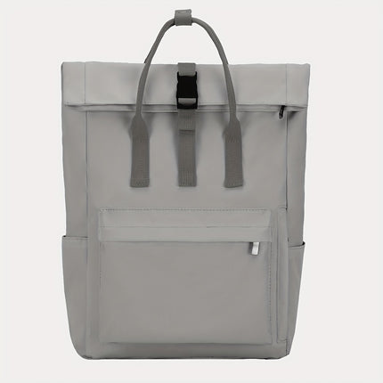 New Large-Capacity Rolled-Edge Backpack Suitable for 15.6-Inch Laptops, Ideal for Both Male And Female Students