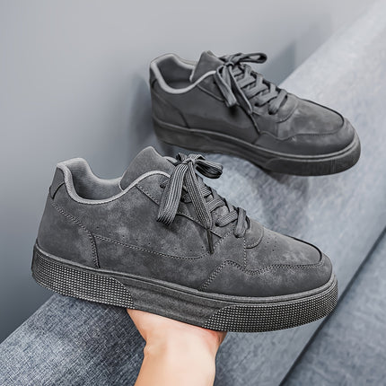 2025 Spring New Men'S Solid Color Casual Sneakers, Low-Top Lace-Up Trendy Versatile Skate Shoes.