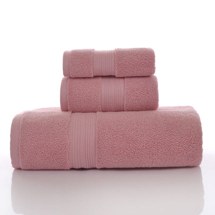 Household Soft Absorbent Solid-Colored Pure Cotton Towel Set Of Three