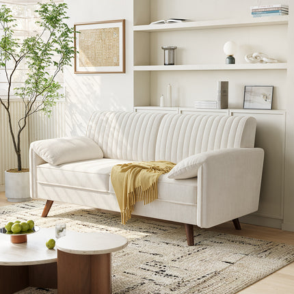 Soft-Padded Arms, Compact 2-Seater for Living Room, Bedroom, Dorm, Office