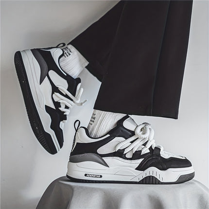 Men's Trendy Chunky Skate Shoes With Good Grip, Breathable Lace-up Sneakers, Men's Footwear