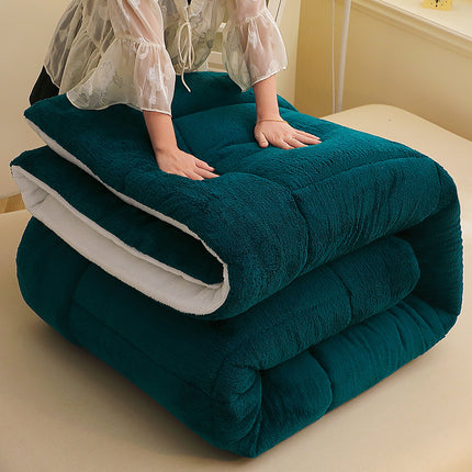 1pc Thickened Soft Plush Comforter - Warm and Comfortable Double-Sided Fleece Design Thick Quilt