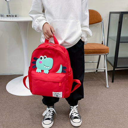 Lightweight Cartoon Dinosaur Backpack for Kids - Adjustable Strap, Polyester Lining, Casual Style