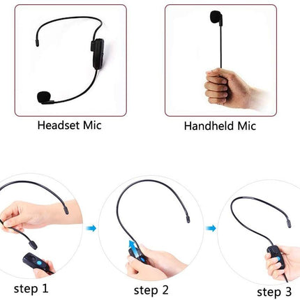 One For Two Wireless Headset 2.4G Head-worn Microphone