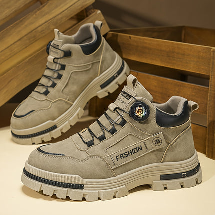 Urban Street Fashion Rotating Buckle Design Outdoor Casual Sneakers, Comfortable Thick