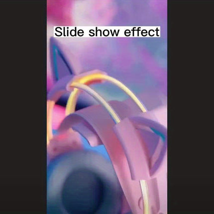 X15pro Cat Ears Headset Headband Light Emitting Wired Gaming Computer Gaming Headset