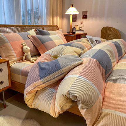 3pcs Geometric Pattern Quilted Bedding Set, Warm and Comfortable, All-Season Use