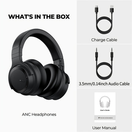 Wireless Headphones with Active Noise Cancelling, Rich Bass, Clear Calls, 30 Hours Playtime
