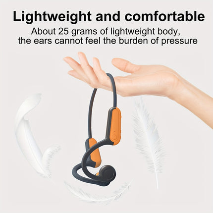 Wireless Bone Conduction Headphones - 15H Playtime, Sweatproof Sports Earbuds with Mic