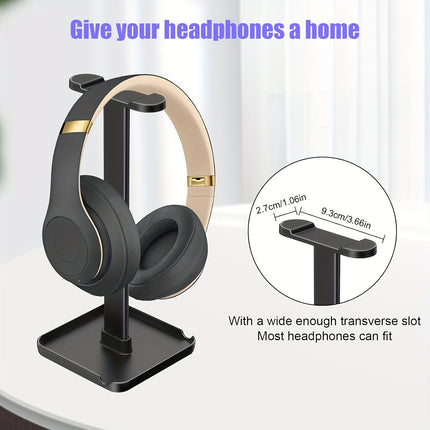Headphone Stand with Phone Storage Tray - Universal Holder for All Headphones,