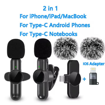 K3 Wireless Collar Clip Microphone Live Mini Interview Sound Recording Microphone