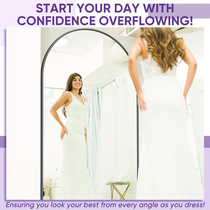 Floor Mirror Freestanding, Full Body Mirror Floor Standing Mirror With Stand For Bedroom,