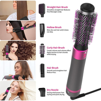 Professional 5 In 1 Hair Dryer Brush Dryer And Straightening Brush Electric