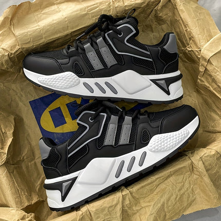 Sneakers, Men's Fashionable Thick-soled Shoes, Anti-slip Lace-up Low-top Running Shoes,