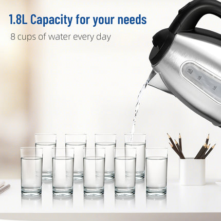 Electric Kettle, Stainless Steel Tea Kettle Electric 1.8L Capacity, Water Dispenser, Water Scale,
