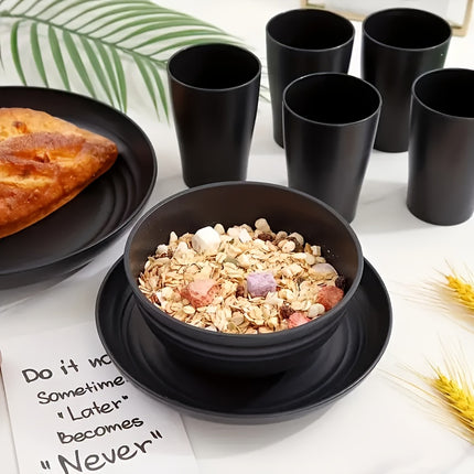 32/64pcs Lightweight PP Plastic Kitchen Set - Sturdy Tableware Suitable for Microwaves And Dishwashers