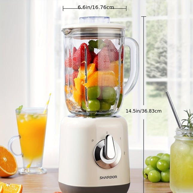 SHARDOR Blender 700W Powerful Blender Smoothie Maker With 6 Sharp Stainless Steel Blades, Glass Jug, 2 Speed And Pulse Ice Crushing For Milkshake, Juice, Baby Food And Vegetable Drinks, 1L Capacity
