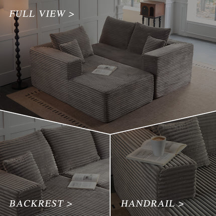 Sofa, Boneless Deep Seat Modular Couch, No Assembly Required, Minimalist Modern Design