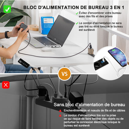 Electric Sit-Stand Desk 160 x 70, Height-Adjustable Table with 2 Memory Settings for Office and Bedroom