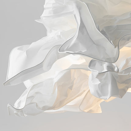 Modern Paper Cloud Chandelier - Stylish DIY Paper Lamp Shade with Warm Yellow Light
