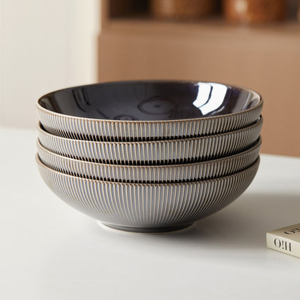 4-Piece Set, Premium Ceramic Dishware, Salad Bowl, Fruit Bowl, Stackable Design, Lightweight Luxury,