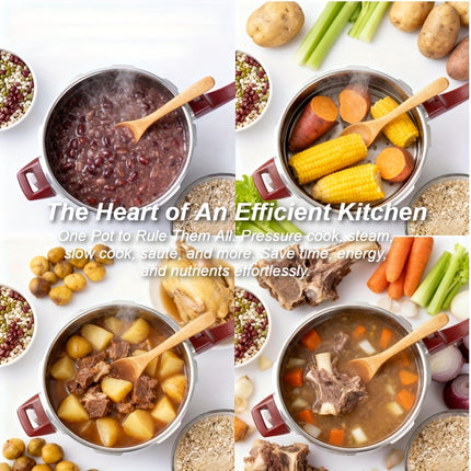 Heavy-Duty 26cm/9L Commercial & Home Pressure Cooker, Triple-Layer Base (1600-Ton Capacity)