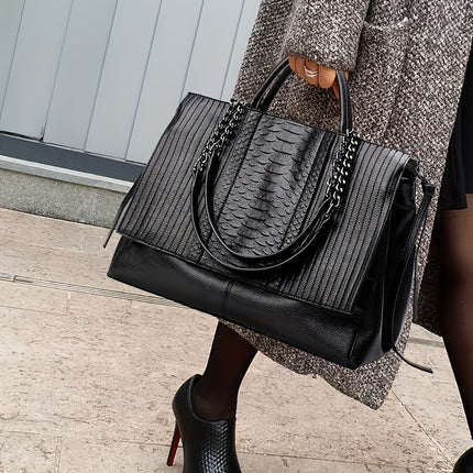 Large Capacity Western-style Women's Bag, Light Luxury, One Shoulder Portable Tote Bag