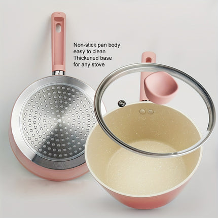 Pink 6-piece POTS And Pans Set Kitchen Non-stick Cookware Set