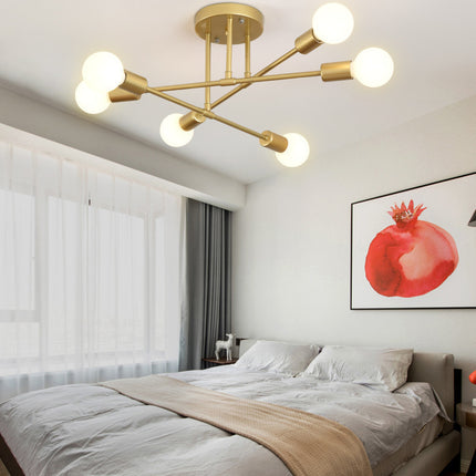Bedroom Living Room Dining Room 6 Head Ceiling Lights Industrial Wind Iron Art