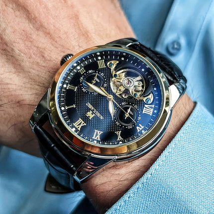 Tourbillon Luxury Automatic Mechanical Watch for Men - Fashionable and Versatile Casual Style