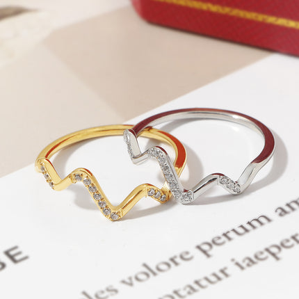 Light-luxury Minimalist Zircon-studded Ring For Women