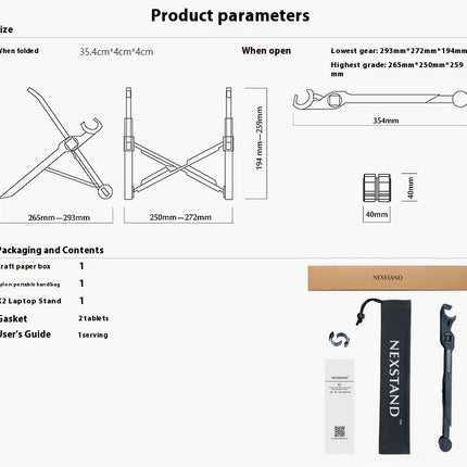 Lifting And Foldable Portable Desktop Computer Stand