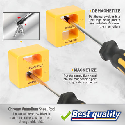 43pcs Professional Screwdriver Set with Magnetic Bit Holder - Chrome Vanadium Steel,