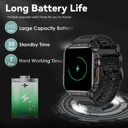 Smart Watch for Men, Wireless Call Smartwacth, 340mAh Large Battery, Information Push and Read,