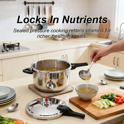 Certified HCX Stainless Steel Pressure Cooker: Multi-Protection, Fast & Energy-Saving Cooking