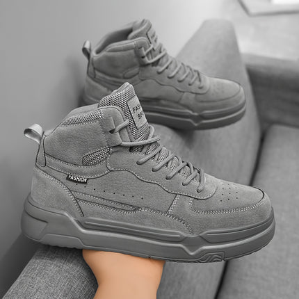 Men'S High-Top Sneakers with a Thick Sole, Featuring a Stylish And Simple Design