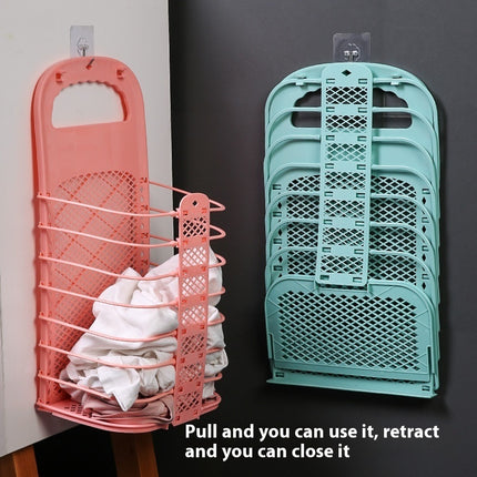 Foldable Laundry Basket Plastic Storage Box Household Punch-free Bathroom